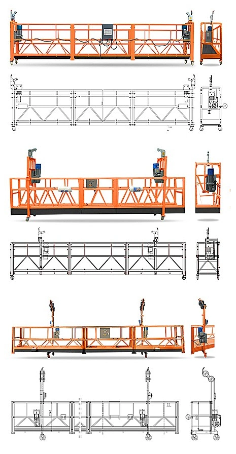 Zlp800 Painted Steel Screw Type End Stirrup Suspended Platform